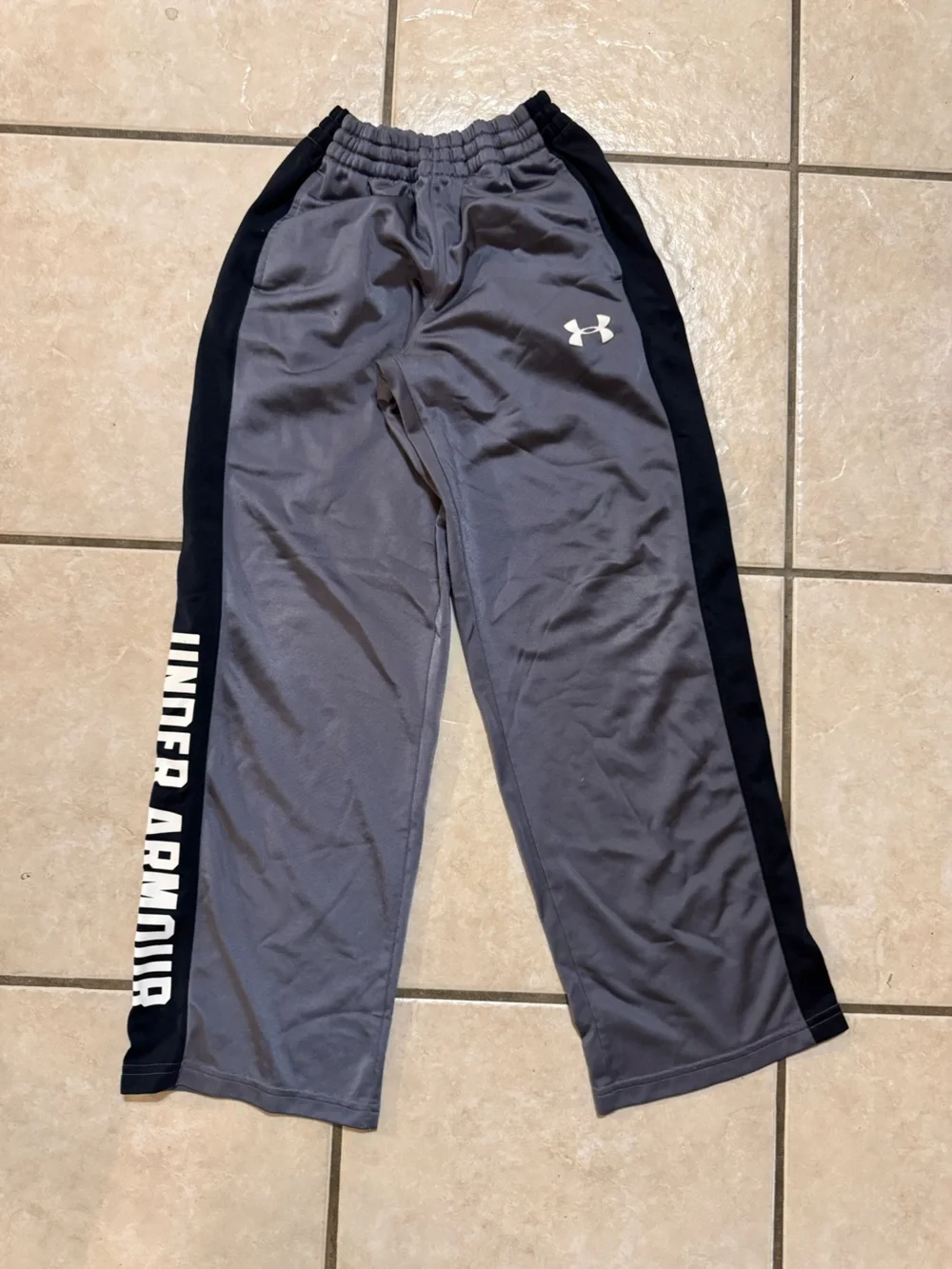Under Armour Kids Gray Joggers with Black Side Panels